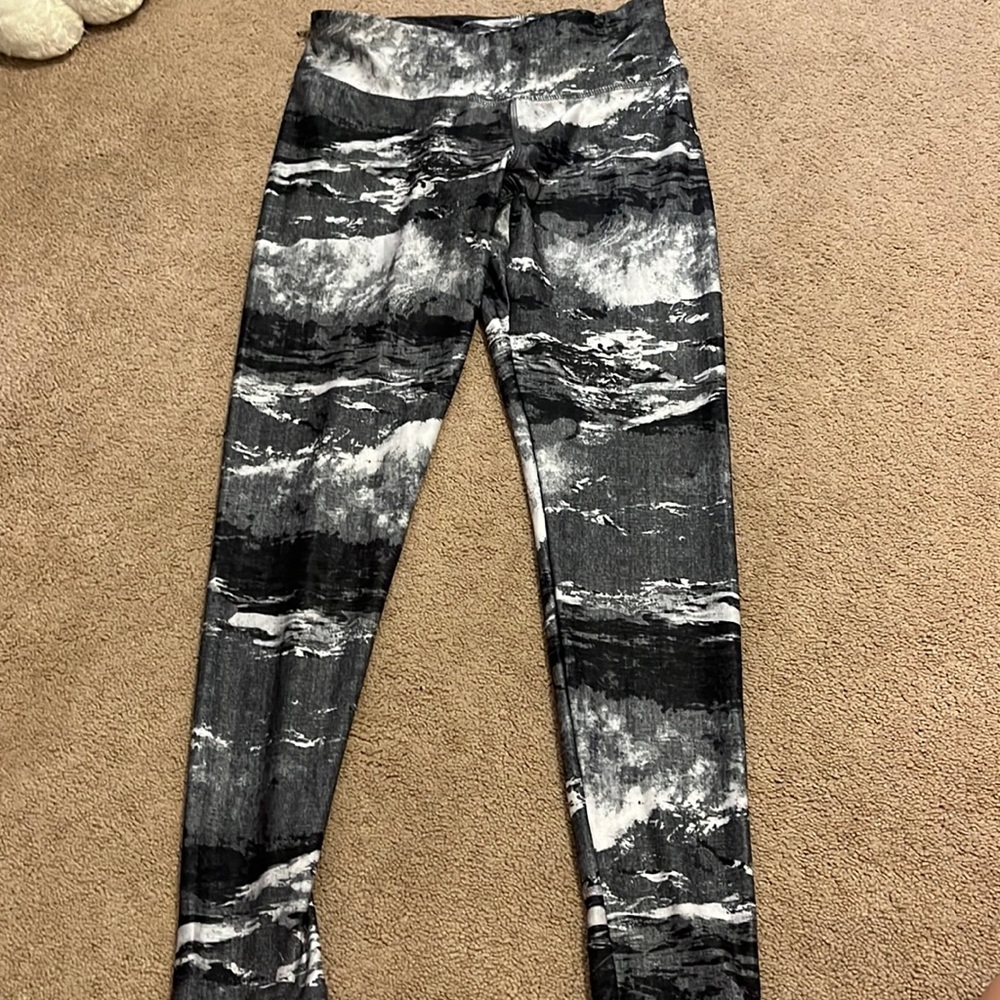 Danskin black, grey, and white leggings.